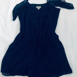Navy blue romper with pockets